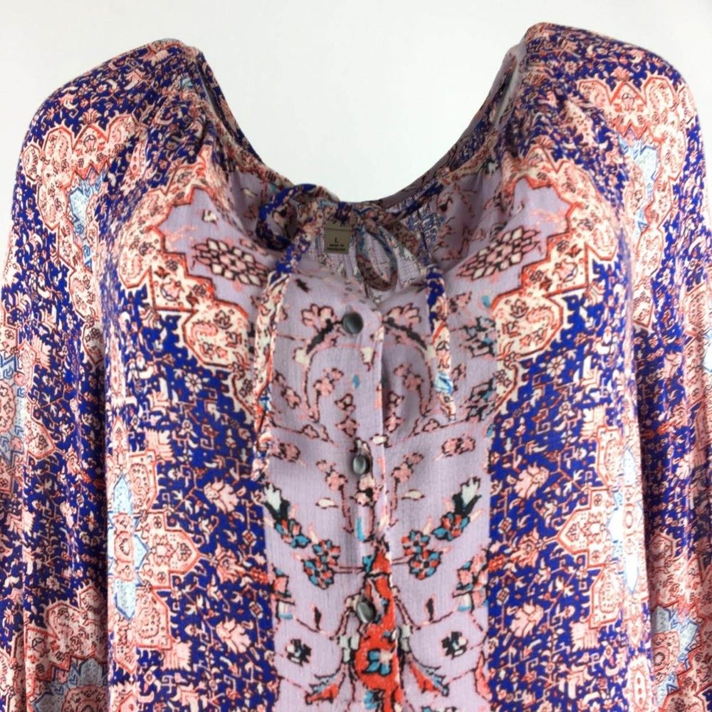 Lucky boho ethnic print long sleeves top NWOT - Picture 6 of 7